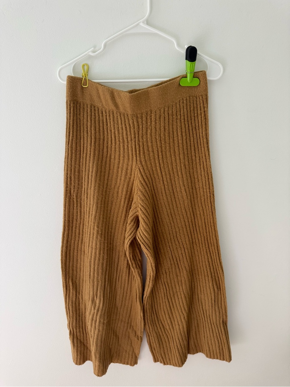 Missguided Ribbed Knit Wide-Leg Pants - Brown